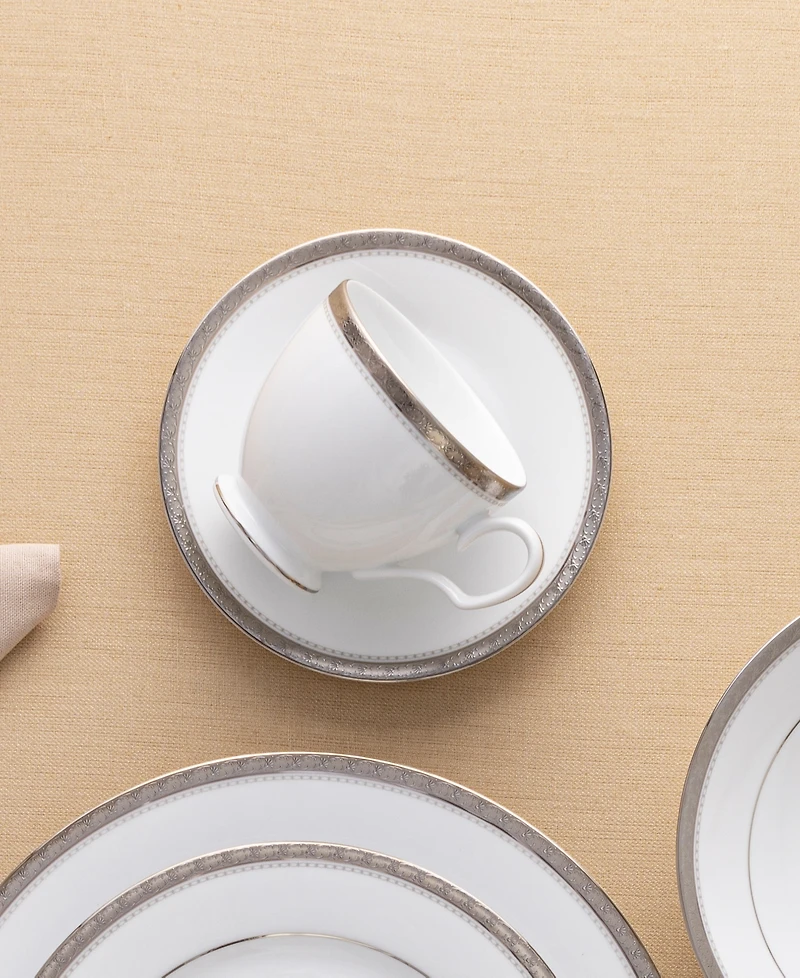 Noritake Charlotta Platinum 4 Piece 6" Saucers Set, Service for 4