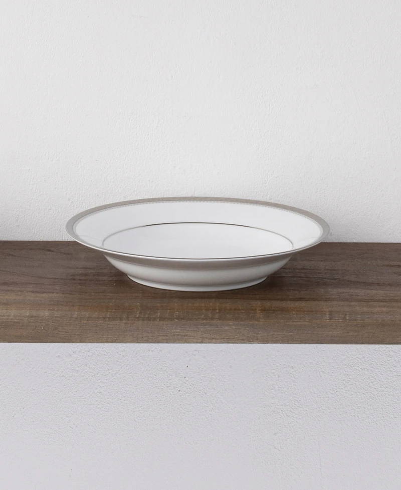 Noritake Charlotta Platinum 4 Piece 9" Rim Soup Bowls Set, 27 oz, Service for 4