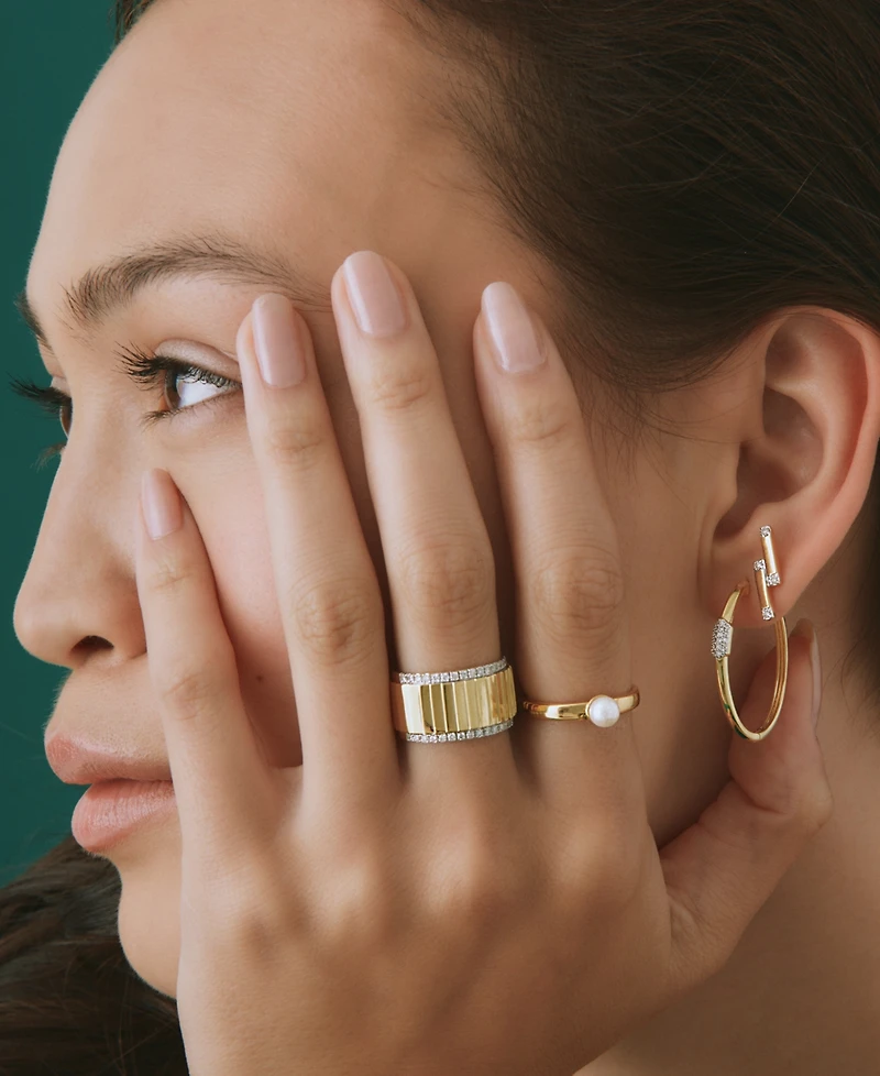 Audrey by Aurate Diamond Wide Textured Statement Ring (1/3 ct. t.w.) in Gold Vermeil, Created for Macy's