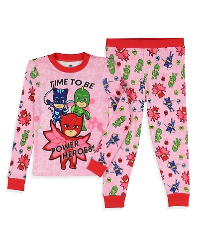 Pj Masks Toddler Girls Gekko Catboy Owlette Logo 2-Piece Tight-Fit Pajama Set