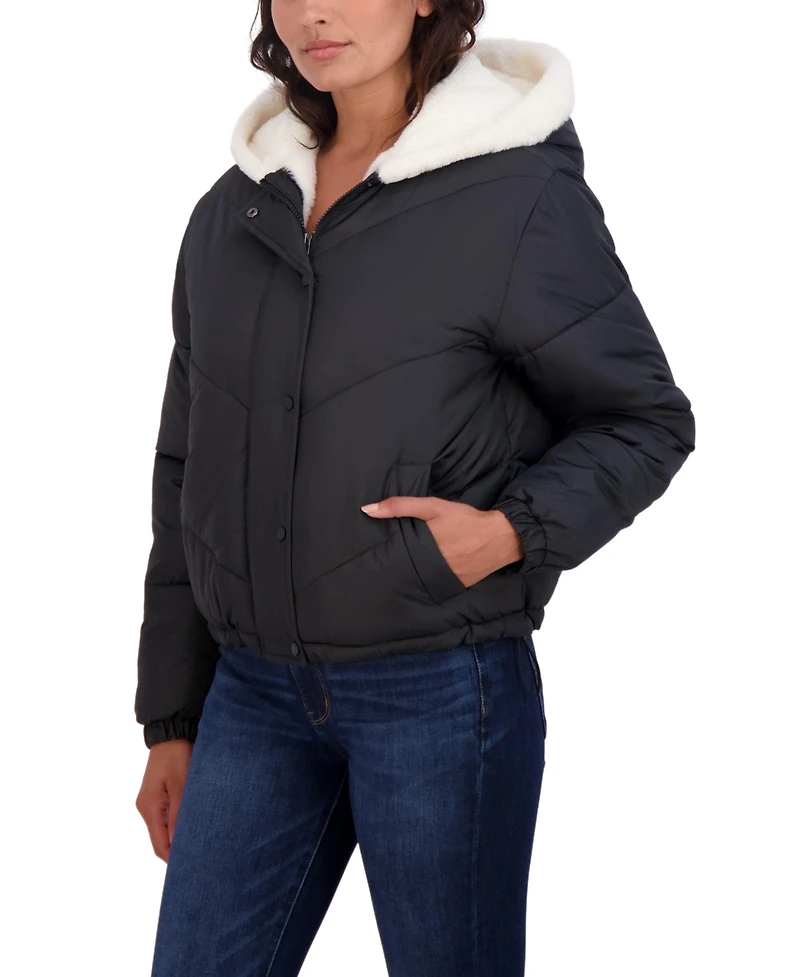 Sebby Juniors' Faux Fur Lined Puffer Jacket with Hood