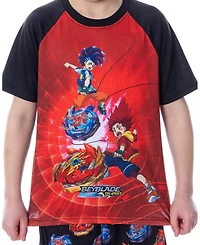 Beyblade Boys Burst Surge Hikaru and Hyuga 2PC T-Shirt Shorts Pajama Set