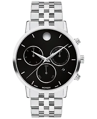Movado Men's Museum Classic Swiss Quartz Chrono Silver Tone Stainless Steel Watch 42mm