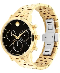 Movado Men's Museum Classic Swiss Quartz Chrono Light Yellow Pvd Watch 42mm