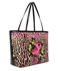 Betsey Johnson Leopard Embroidered Patch Tote