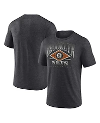 Men's Fanatics Heather Charcoal Brooklyn Nets True Classics Power Phase Tri-Blend T-shirt