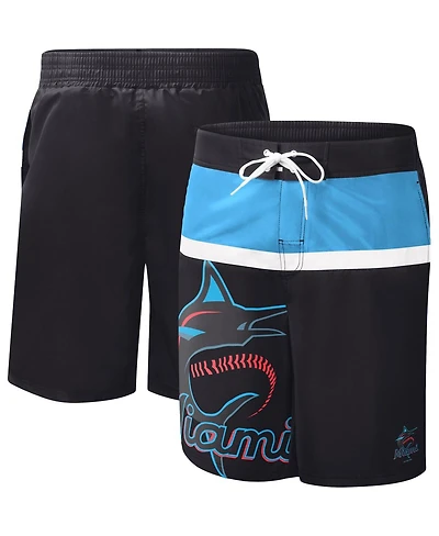 Men's G-iii Sports by Carl Banks Black Miami Marlins Sea Wind Swim Shorts