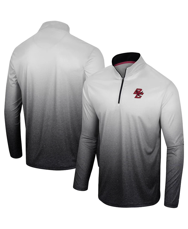 Men's Colosseum White, Black Boston College Eagles Laws of Physics Quarter-Zip Windshirt