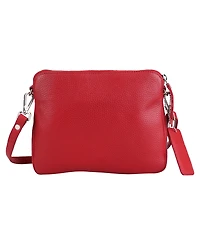 Mancini Pebbled Collection Valerie Leather Mini Crossbody Bag