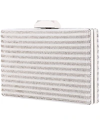 Nina Imitation Pearl and Crystal Minaudiere Clutch