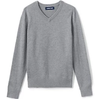 Lands' End Boys School Uniform Cotton Modal Fine Gauge V-neck Sweater