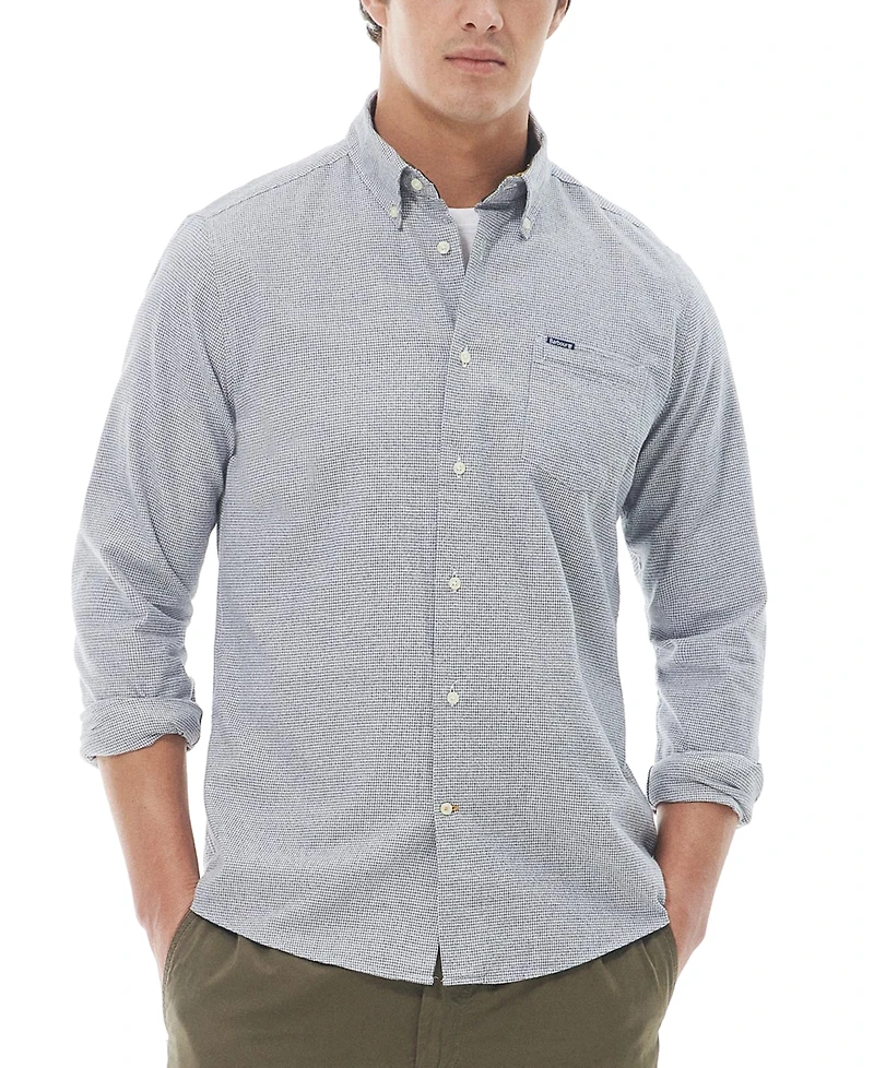 Barbour Men's Turner Tailored-Fit Micro-Houndstooth Button-Down Shirt