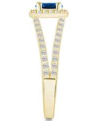 Macy's Sapphire (5/8 Ct. t.w.) and Diamond (1/2 Halo Ring