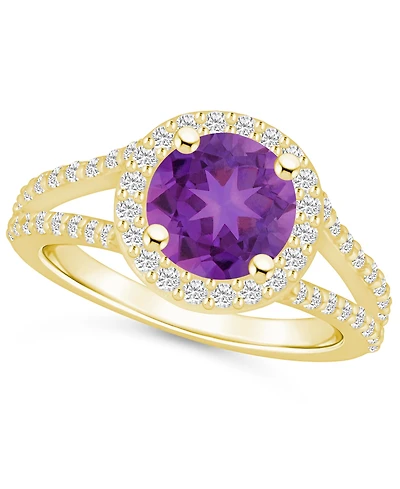 Macy's Amethyst (1-3/4 ct. t.w.) and Diamond (1/2 Ring 14K Yellow Gold