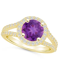 Macy's Amethyst (1-3/4 ct. t.w.) and Diamond (1/2 Ring 14K Yellow Gold