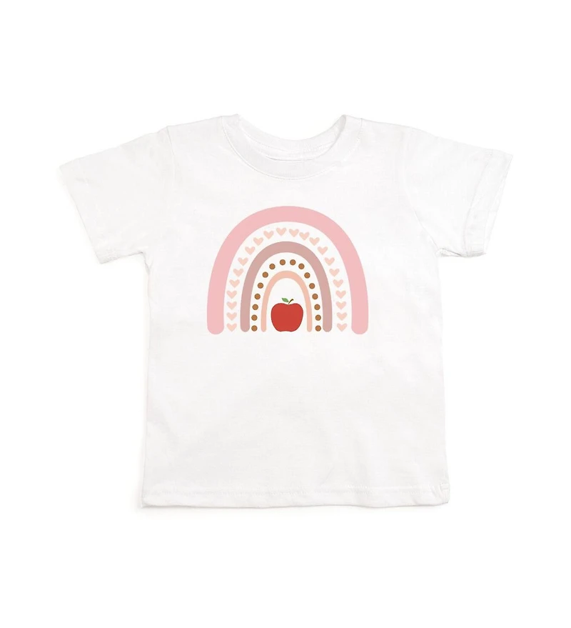 Sweet Wink Little and Big Girls Apple Rainbow Short Sleeve T-Shirt