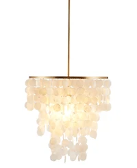 Ink + Ivy Isla Layered Capiz Chandelier