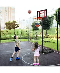 Kids Basketball Hoop Portable Backboard System with Adjustable Height Ball Storage