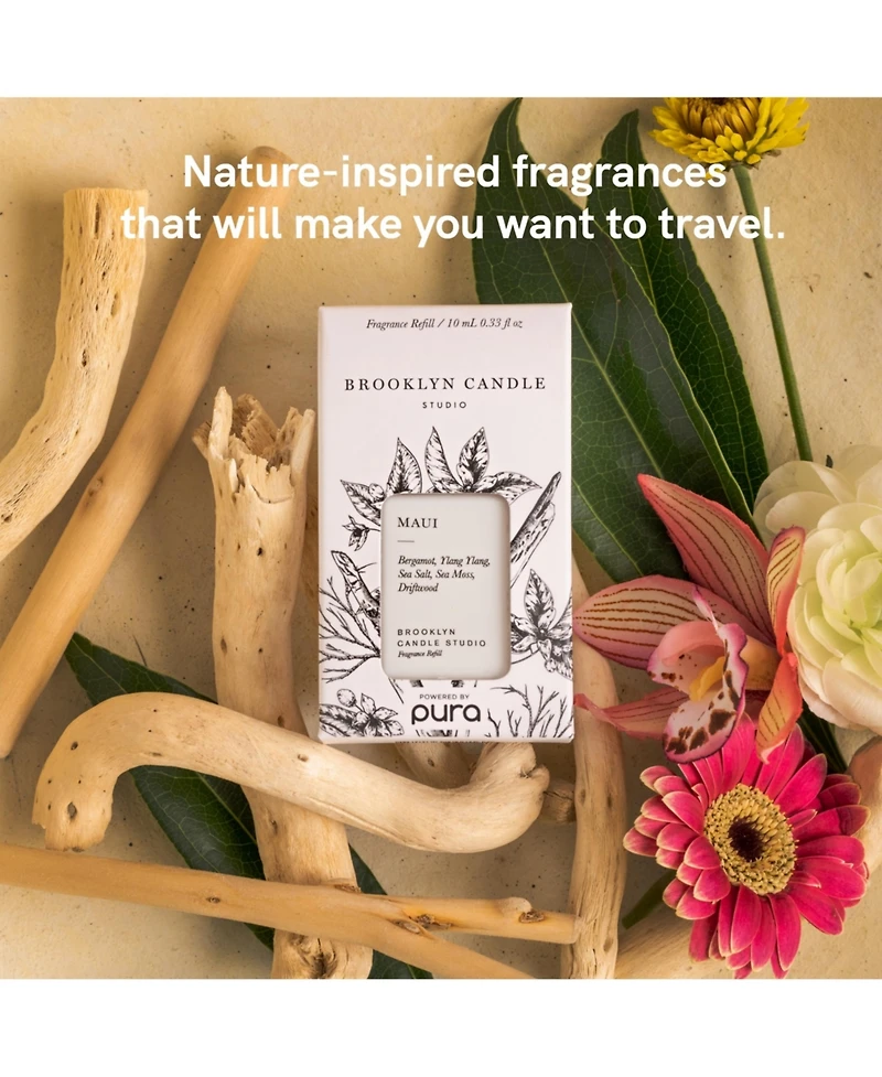 Pura Brooklyn Candle Studio - Maui - Home Scent Refill - Smart Home Air Diffuser Fragrance - Up to 120-Hours of Luxury Fragrance per Vial