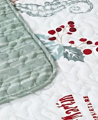 Videri Home Holiday Writing Reversible 3 Piece Quilt Sets