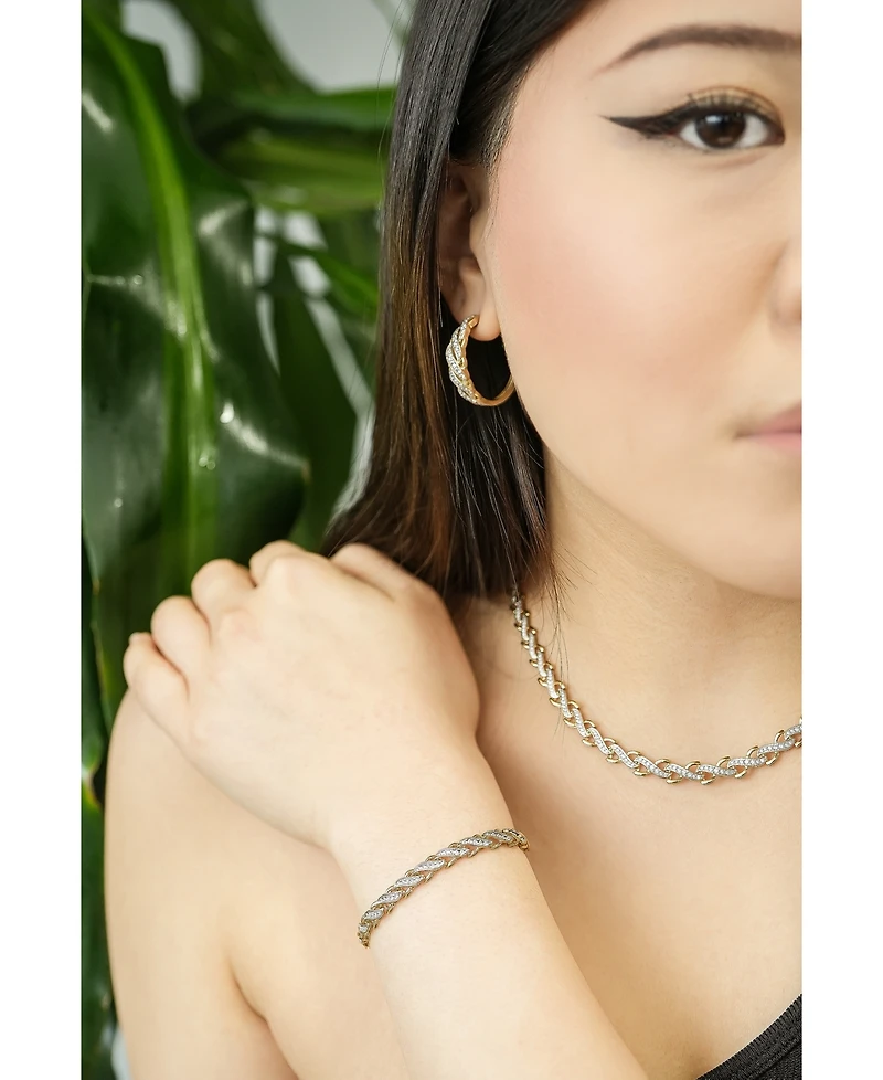 Wrapped in Love Diamond Diagonal Link Bracelet (1 ct. t.w.) in 10k Gold, Created for Macy's