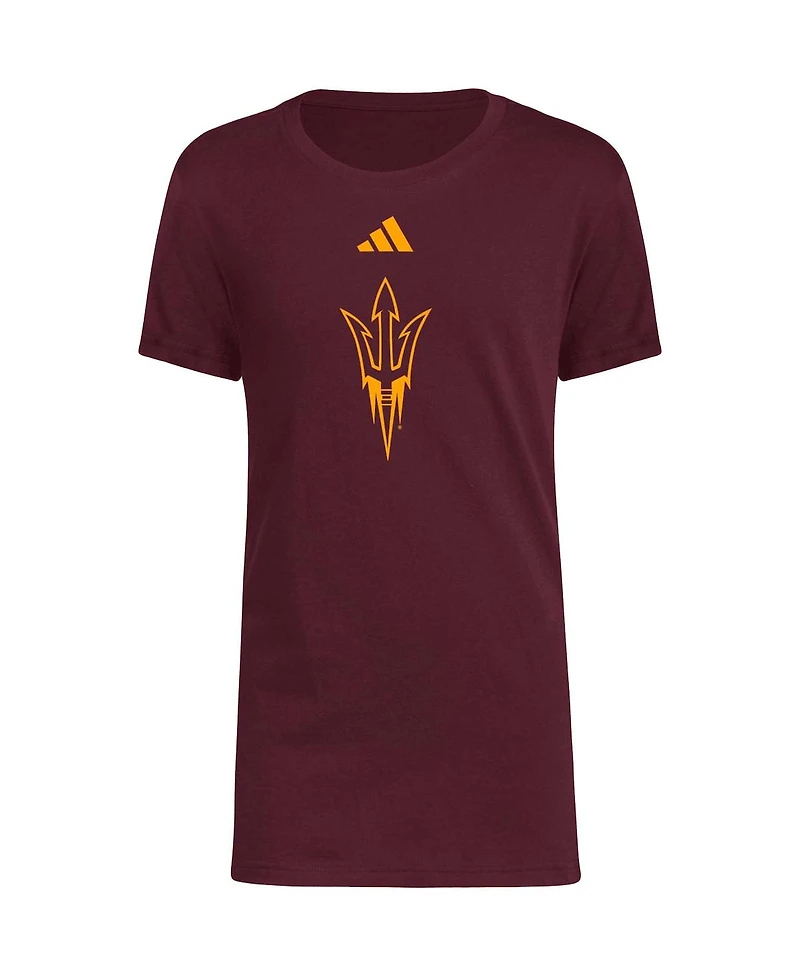 Big Boys adidas Maroon Arizona State Sun Devils 2023 Sideline Locker Room Logo Fresh T-shirt