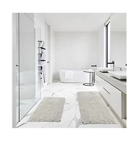 2 Piece Ultra Soft Non Slip Shaggy Bath Rug - Small & Medium