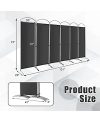 Costway 6 Panels Folding Privacy Screen Ft Tall Fabric for Home