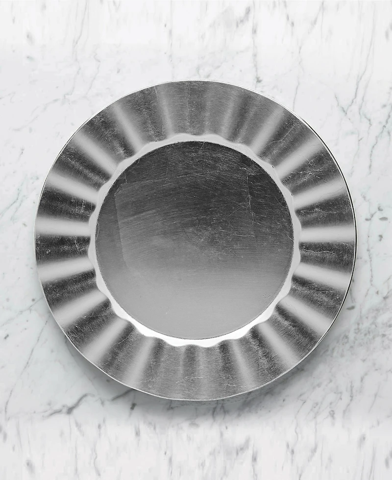 American Atelier Round Ruffled Charger Plate 12 Piece Dinnerware Set, Service for 12