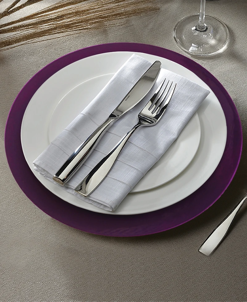 American Atelier Metallic Round Charger Plate 12 Piece Dinnerware Set, Service for 12
