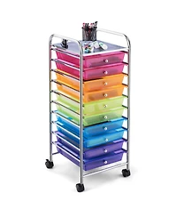 10 Drawer Rolling Storage Cart Scrapbook Paper Office School Organizer