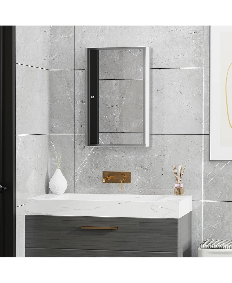 HomCom Bathroom Wall Mount Mirro Medicine Storage Cabinet 3 Level New