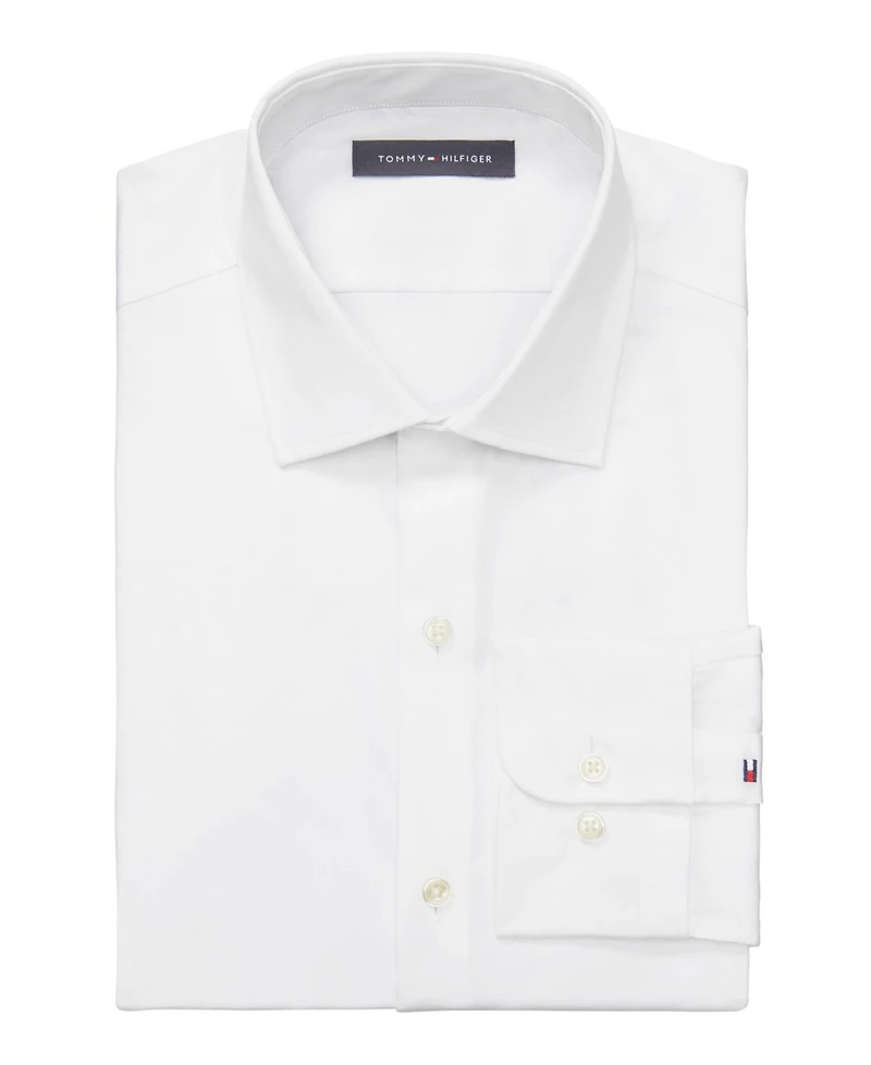 Tommy Hilfiger Men's Flex Regular Fit Wrinkle Free Stretch Twill Dress Shirt