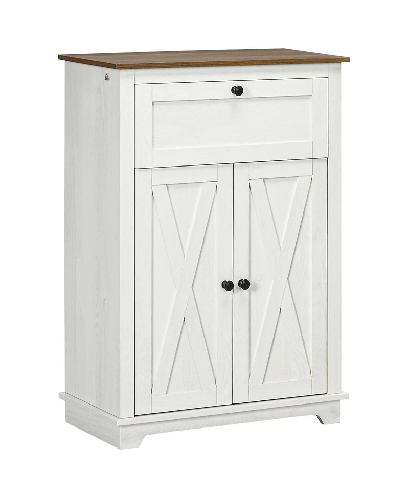 Homcom Farmhouse Storage Cabinet with Drawer and Doors,