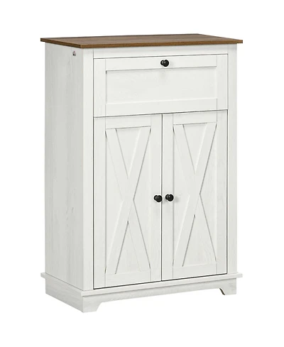 Homcom Farmhouse Storage Cabinet with Drawer and Doors,
