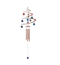 27" Long Spiral Wind Chime with Copper Gem