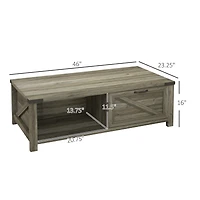 Homcom Farmhouse Table with Storage and Drawer,