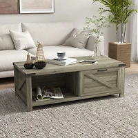 Homcom Farmhouse Table with Storage and Drawer,