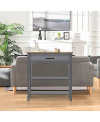 Homcom Modern Style Console Table Sofa Side Desk with Drawer for Entryway,