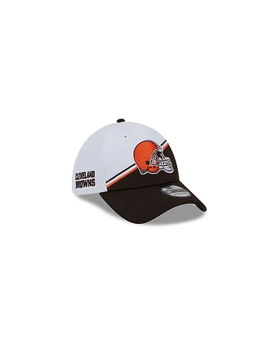 Men's New Era White, Brown Cleveland Browns 2023 Nfl Sideline 39THIRTY Flex Hat