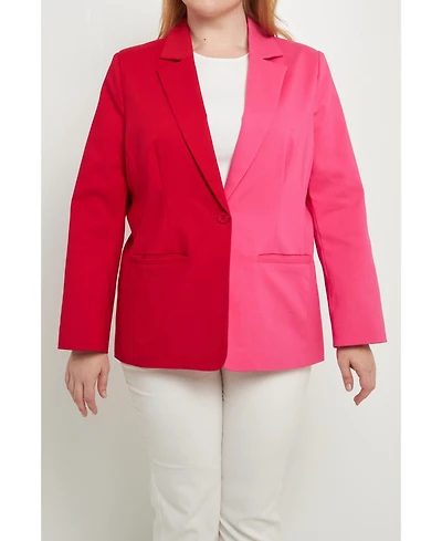 English Factory Plus Color Block Blazer
