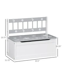 Qaba Toddler Toy Box Storage & Kids Storage Bench Seat, Large 27 L