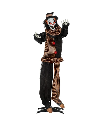 Outsunny 67" Animated Scare Prop Circus Clown, Indoor Halloween Decorations