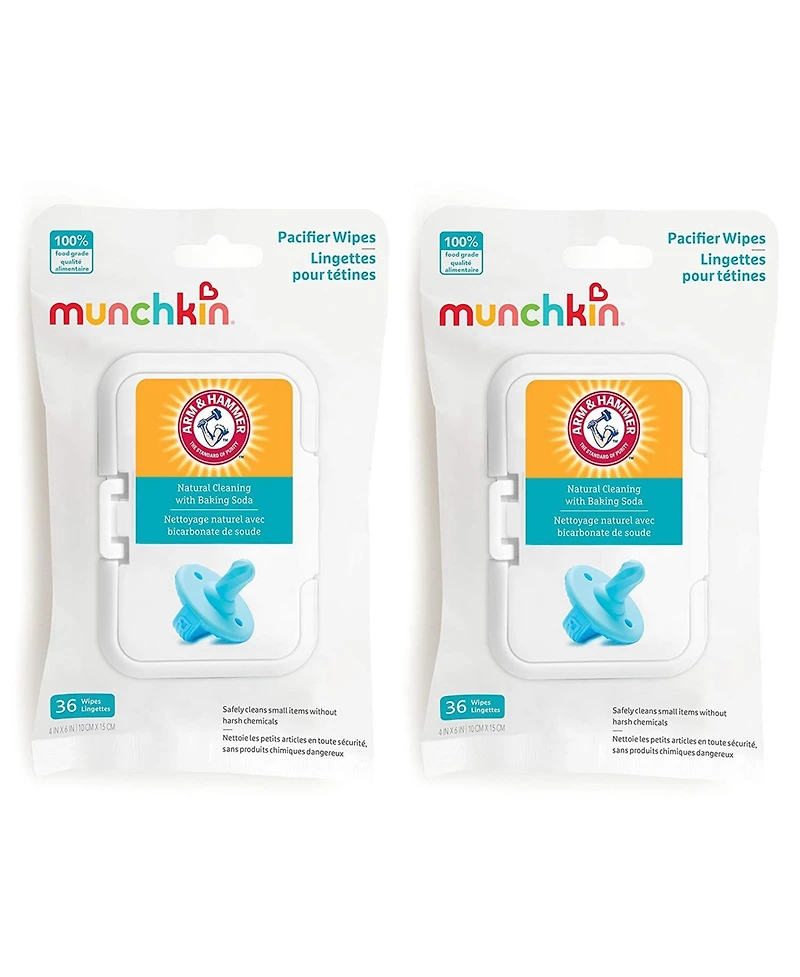 Munchkin Baby Arm & Hammer Pacifier Wipes, 2 Pack, 72 Wipes