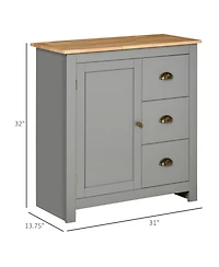 Homcom Modern Kitchen Sideboard Storage Cabinet with 3 Drawers,