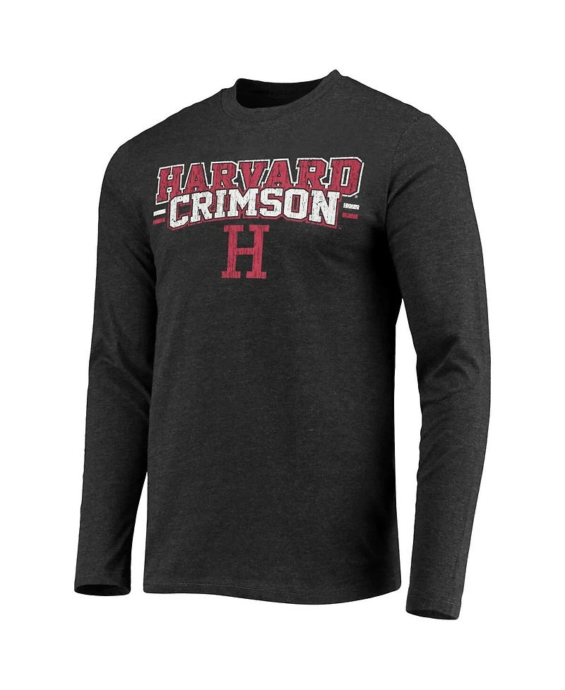 Men's Concepts Sport Crimson, Heathered Charcoal Harvard Crimson Meter Long Sleeve T-shirt and Pants Sleep Set