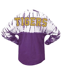Women's Purple Lsu Tigers Tie-Dye Long Sleeve Jersey T-shirt