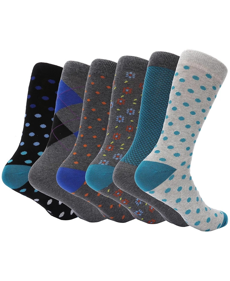 Men's Spiffy Design Dress Socks 6 pack