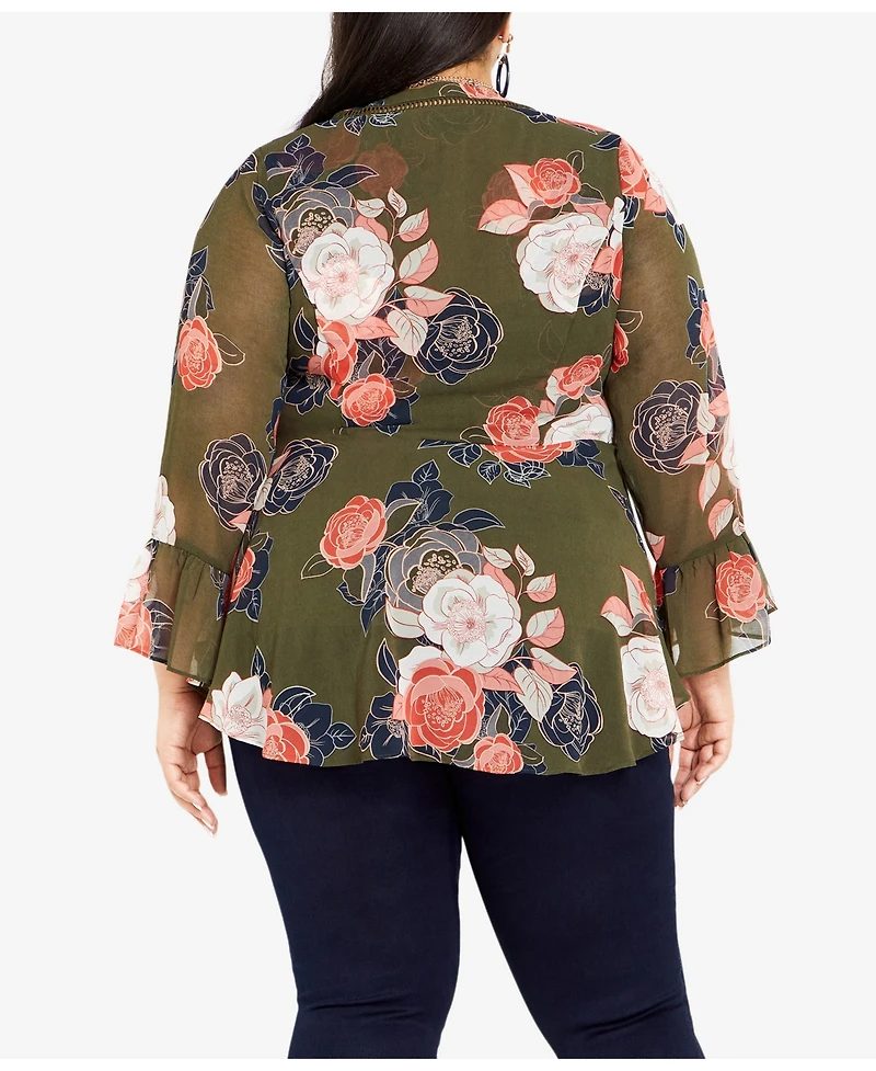 City Chic Plus Mya Wrap Top
