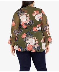 City Chic Plus Mya Wrap Top